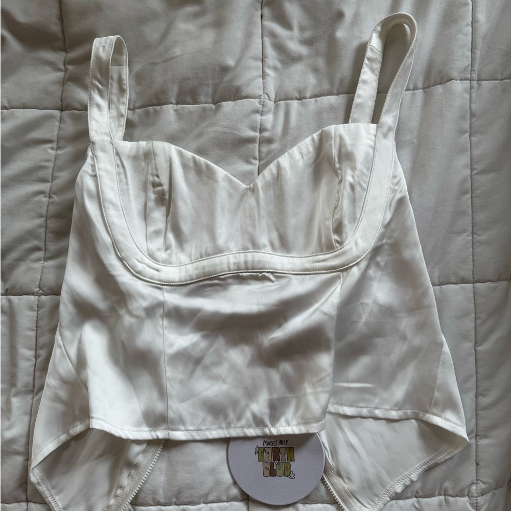 Elegant White Satin Camisole